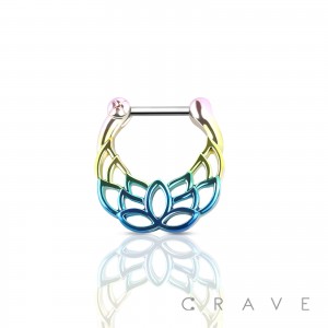 RAINBOW EFFECT LOTUS FLOWER SEPTUM CLICKER